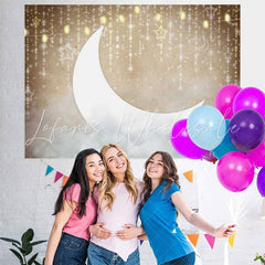 Lofaris Star Moon Clouds Party Baby Shower Backdrop