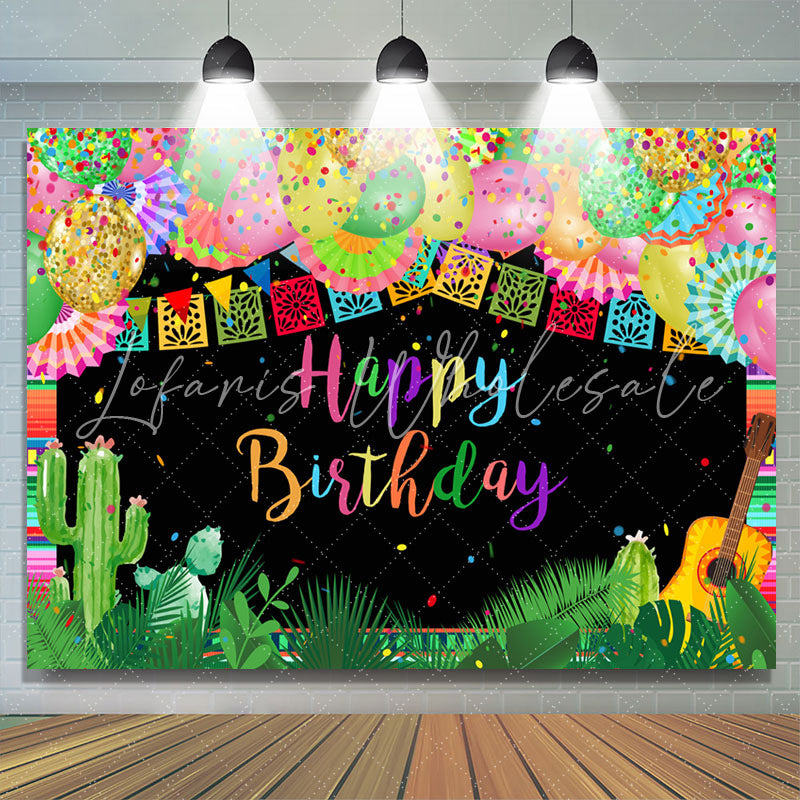 Lofaris Multicolor Mexican Happy Birthday Backdrop Decor