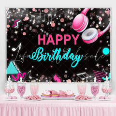 Lofaris Musical And Glitter Abstract Happy Birthday Backdrop