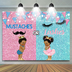 Lofaris Mustaches and Lashes Glitter Gender Baby Shower Backdrop