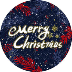 Lofaris Navy Blue Snowflake Round Merry Chrismas Backdrops