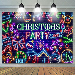 Lofaris Neon Light Brick Wall Backdrop For Christmas Party