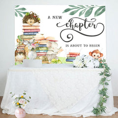 Lofaris New Chapter Begin Cute Animals Baby Shower Backdrop