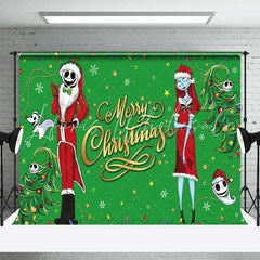 Lofaris Nightmare Santa Green Xmas Tree Christmas Backdrop