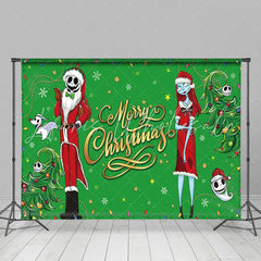 Lofaris Nightmare Santa Green Xmas Tree Christmas Backdrop