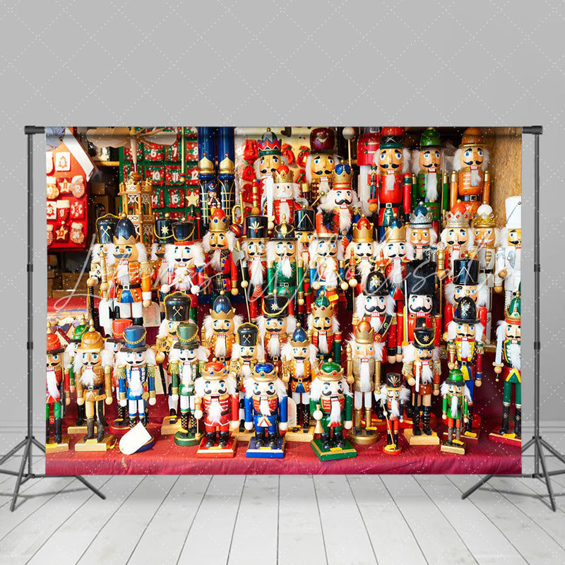 Lofaris Nutcracker Doll Line Up Store Christmas Backdrop