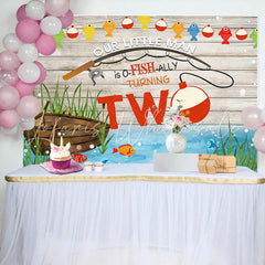 Lofaris O Fish Ally Lake Wood 2nd Birthday Party Backdrop