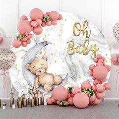 Lofaris Oh Baby Bear And Moon Circle Backdrop For Shower