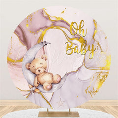 Lofaris Oh Baby Bear And Moon Round Backdrop For Shower