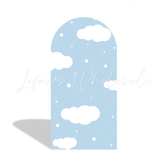 Oh Baby Blue Hot Air Balloon Arch Backdrop Wall Cloth Cover Birthday Baby Shower Gender Reveal Party