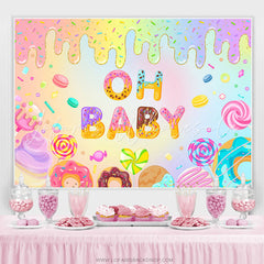 Lofaris Oh Baby Dessert And Candy Gender Reveal Backdrop