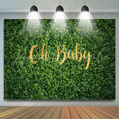 Lofaris Oh Baby Green Leaves Wall Backdrop Spring Photoshoot