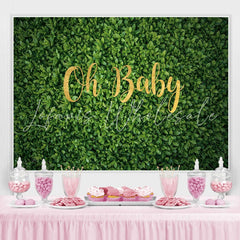 Lofaris Oh Baby Green Leaves Wall Backdrop Spring Photoshoot