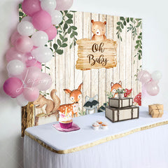 Lofaris Oh Baby Green Tree Cute Animals Birthday Backdrop