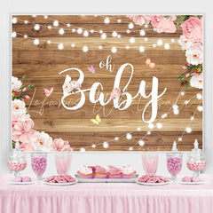 Lofaris Oh Baby Pink and White Flower Shower Backdrop