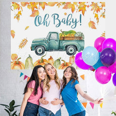 Lofaris Oh Baby!pumpkin truck Baby shower Photoshoot backdrop