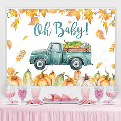 Lofaris Oh Baby!pumpkin truck Baby shower Photoshoot backdrop