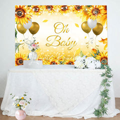 Lofaris Oh Baby Sunflower Balloons Gender Reveal Backdrop