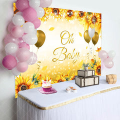 Lofaris Oh Baby Sunflower Balloons Gender Reveal Backdrop