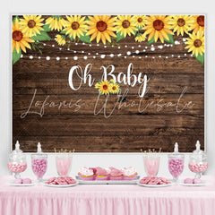 Lofaris Oh Baby Wooden Sunflower Lights Shower Backdrop