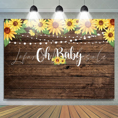 Lofaris Oh Baby Wooden Sunflower Lights Shower Backdrop