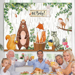 Lofaris Oh Baby Woodland Animals Shower Backdrop Banner