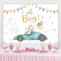 Lofaris Oh Boy Balloon Elephant Baby Shower Photo Backdrop