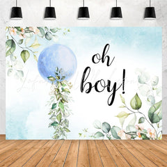 Lofaris Oh Boy Blue Ball Leaves Baby Shower Backdrop For Party