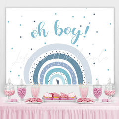 Lofaris Oh Boy Blue Rainbow Baby Shower Backdrop For Party