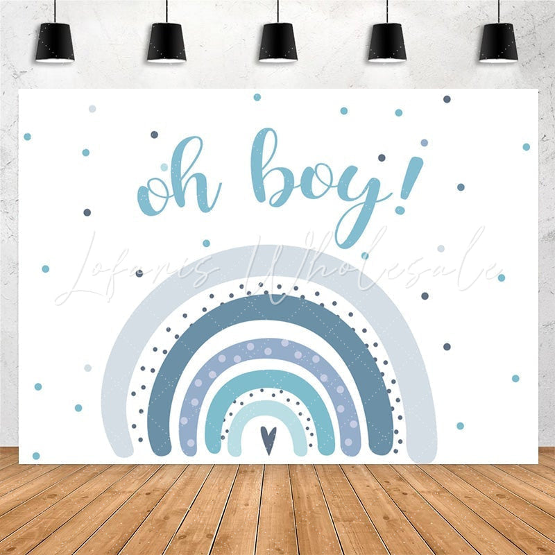 Lofaris Oh Boy Blue Rainbow Baby Shower Backdrop For Party