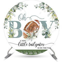 Lofaris Oh Boy Little Tailgater Round Baby Shower Backdrop