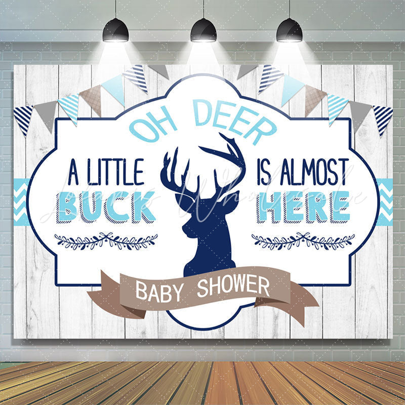 Lofaris Oh Deer A Little Buck Is Almost Here Baby Shower Backdrop