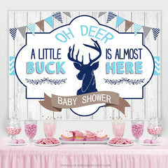 Lofaris Oh Deer A Little Buck Is Almost Here Baby Shower Backdrop