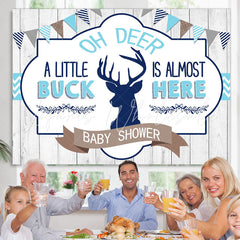 Lofaris Oh Deer A Little Buck Is Almost Here Baby Shower Backdrop