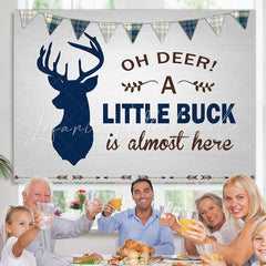 Lofaris Oh Deer A Little Buck Is Here Baby Shower Backdrop