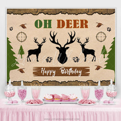 Lofaris Oh Deer Jungle Forests Elk Happy Birthday Backdrop