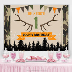 Lofaris Oh Shoot Jungle Forest Happy 1st Birthday Backdrop