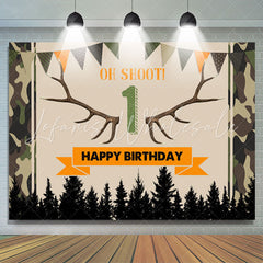 Lofaris Oh Shoot Jungle Forest Happy 1st Birthday Backdrop