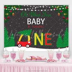 Lofaris Oh What Fun Baby Is Turning One Christmas Backdrop