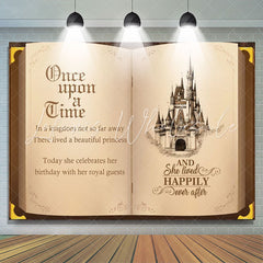 Lofaris Once Upon A Time Castle Book Birthday Backdrop