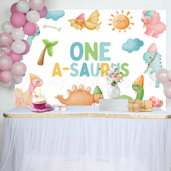 Lofaris One A Saurus Carton Dinosaur World Birthday Backdrop