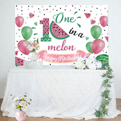 Lofaris One In A Melon Rose Gold Glitter Birthday Backdrop