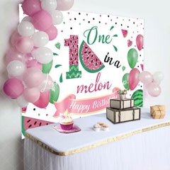 Lofaris One In A Melon Rose Gold Glitter Birthday Backdrop