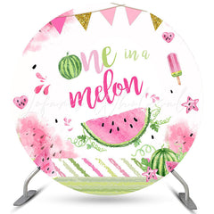 Lofaris One In A Melon Summer Round Happy Birthday Backdrop