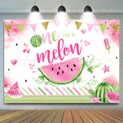 Lofaris One in A Melon Summer Watermelon 1st Birthday Backdrop