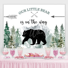 Lofaris Our Litter Bear Is on the Way Baby Shower Backdrop