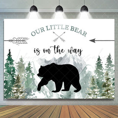 Lofaris Our Litter Bear Is on the Way Baby Shower Backdrop