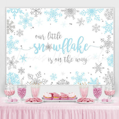 Lofaris Our Litter Snowflake Is On The Way Baby Shower Backdrop