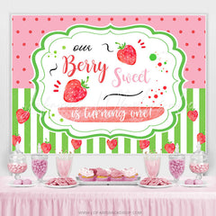 Lofaris Our Little Berry Sweet Is Turning One Birthday Backdrop