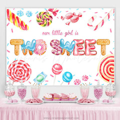 Lofaris Our Little Girl Is 2 Sweet Candyland Birthday Backdrop